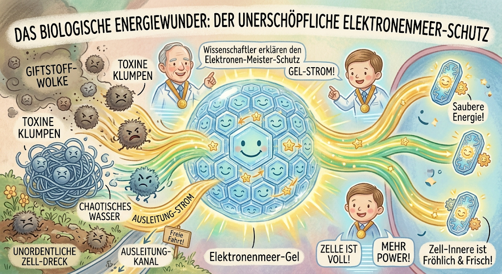 Illustration: Das biologische Energiewunder des unerschöpflichen Elektronenmeer-Schutzes