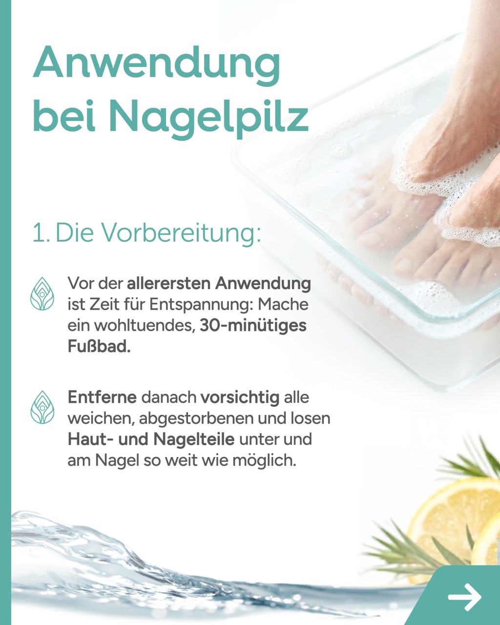 Anwendung bei Nagelpilz – Vorbereitung