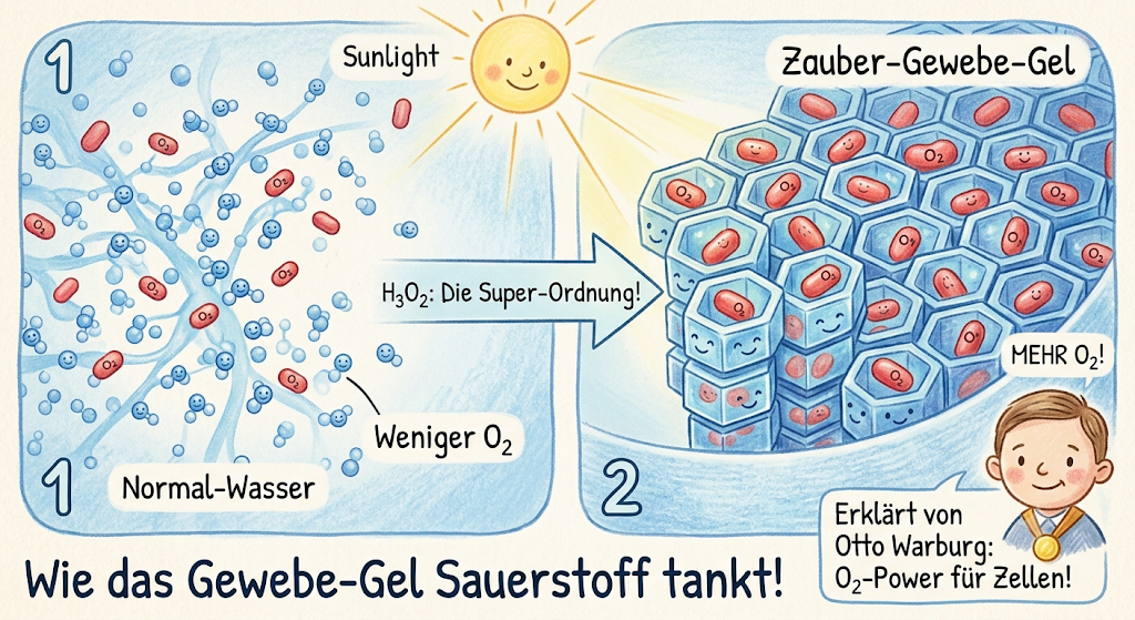 Illustration: Wie das Gewebe-Gel Sauerstoff tankt