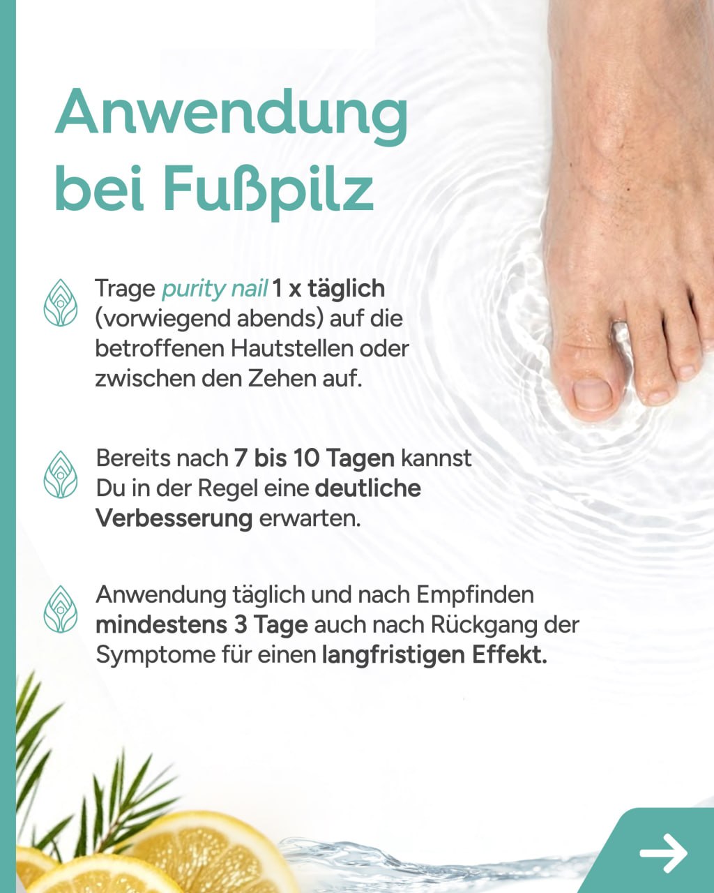 Anwendung bei Fußpilz