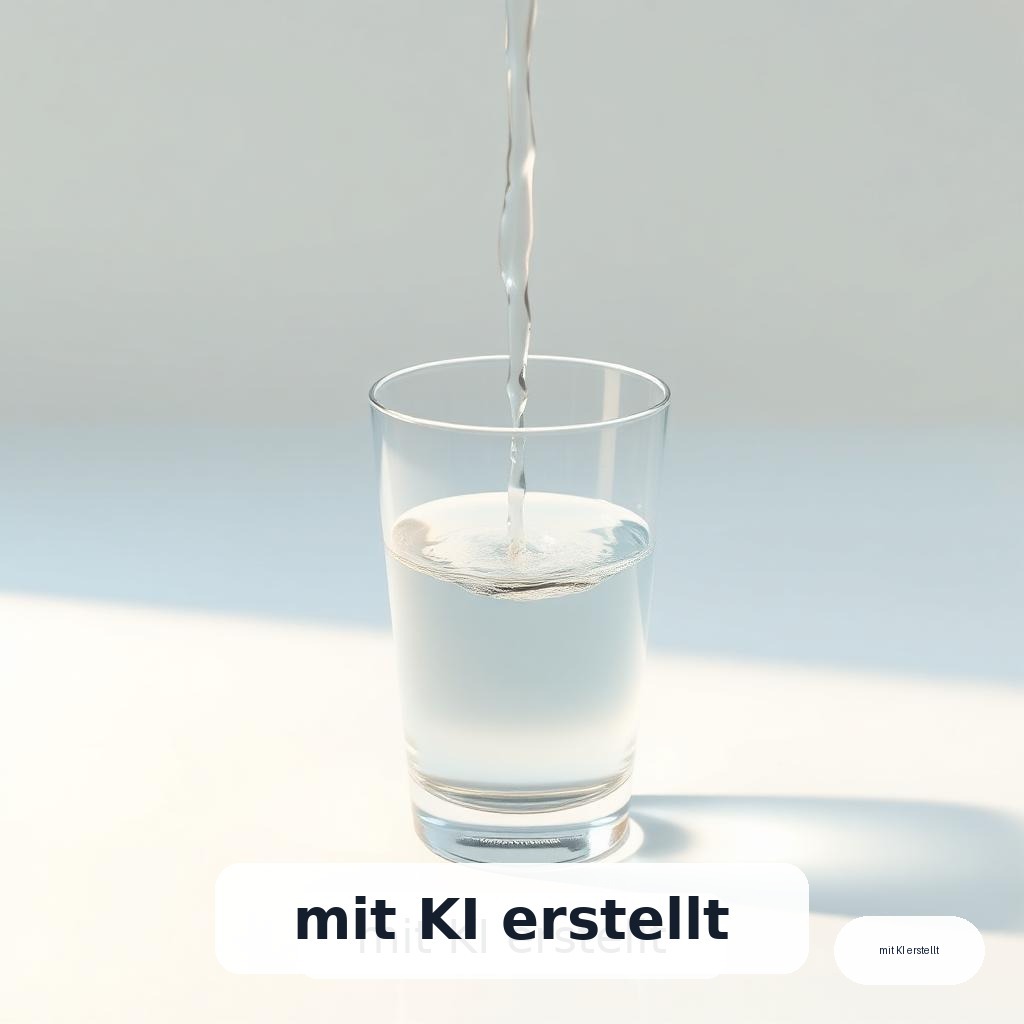 Weiches, klares Wasser wird in ein Glas geschüttet